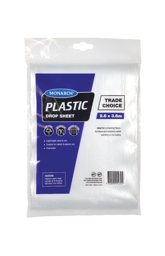 Monarch Clear Plastic Drop Sheet 2.6mx3.6m