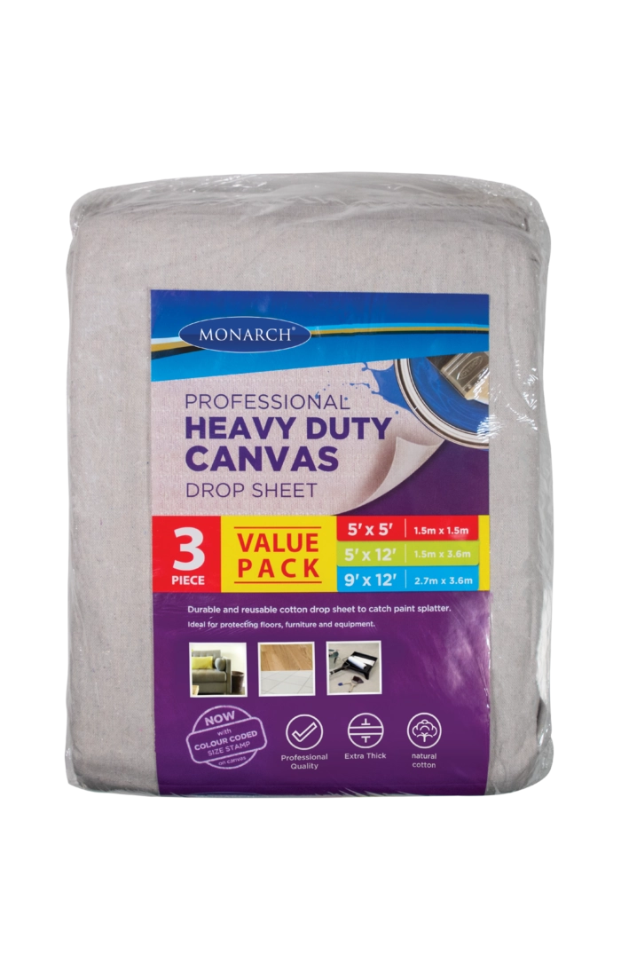 Monarch Heavy Duty Canvas Drop Sheets 3PK Village Hardware