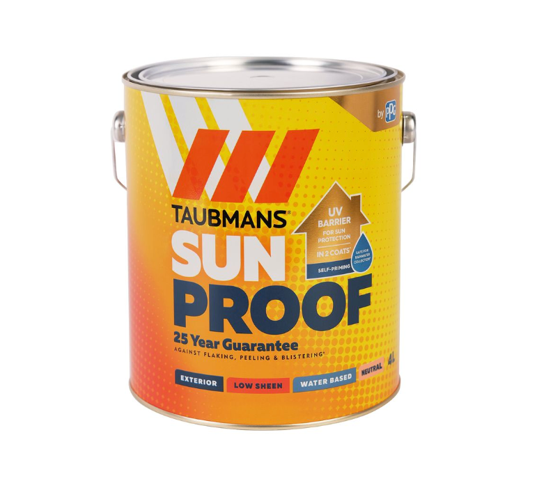 Taubmans Sunproof Exterior Paint 4L- Neutral Low Sheen