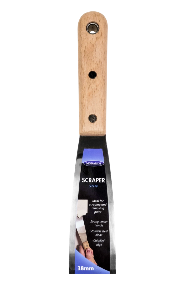 Monarch Timber Handle Scraper Stiff 38mm