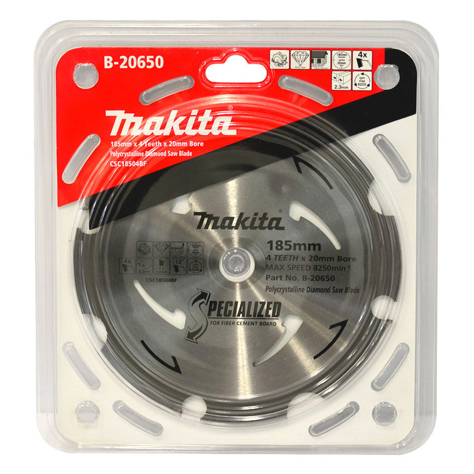Makita Fibre Cement Saw Blade 185mm x 20 x 4T