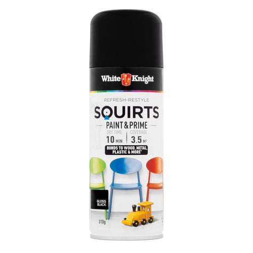 Squirts Spray Paint- Black Gloss 310g
