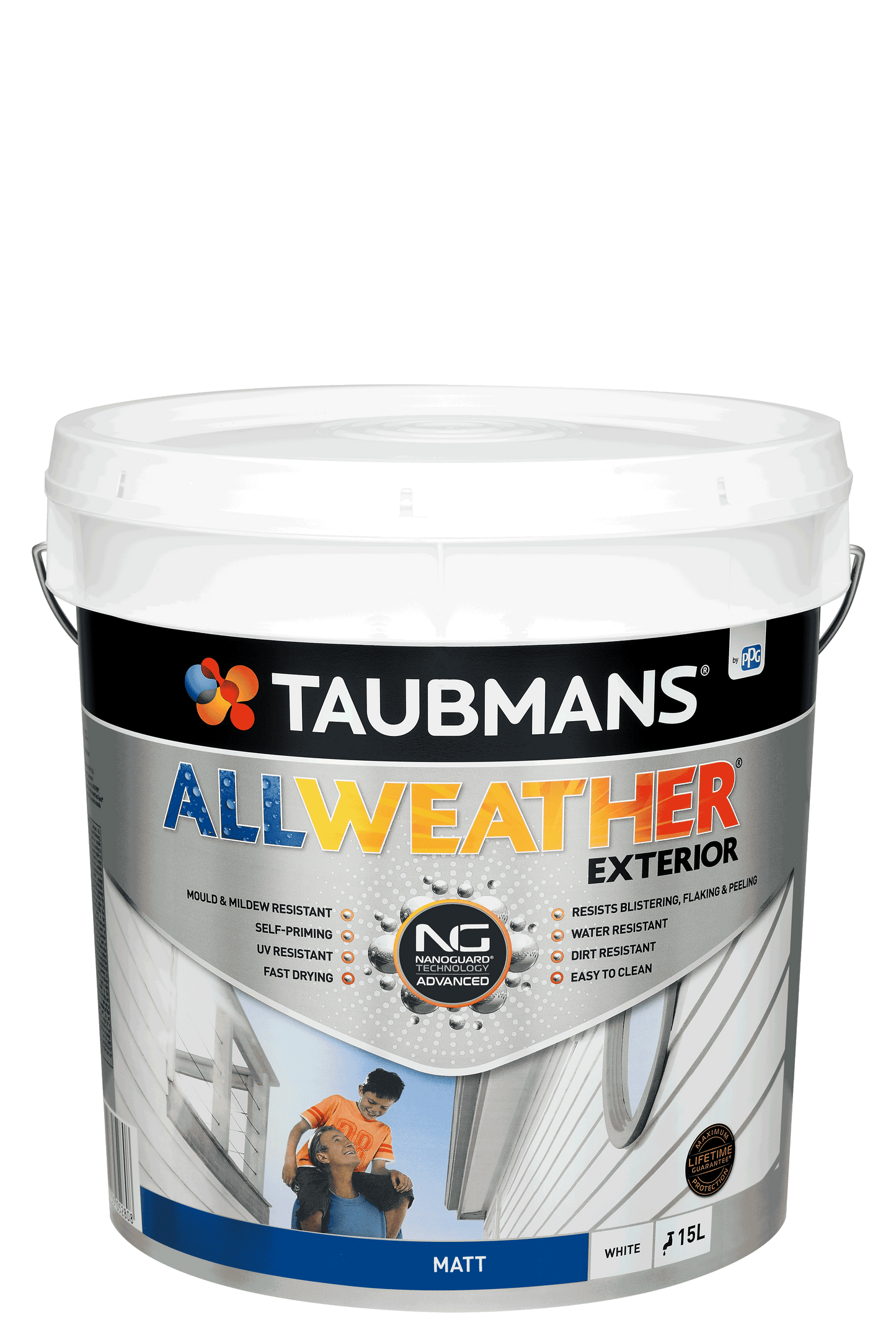 Taubmans All Weather Exterior Paint 15L- White Matt
