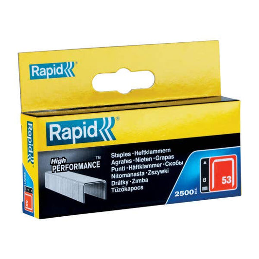 Rapid Staples No.53 8mm  Bx2500