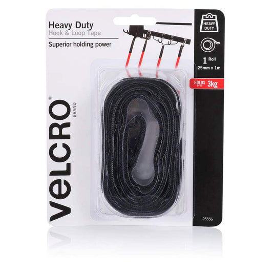 Velcro Hook & Loop Tape 25MMX1M Black