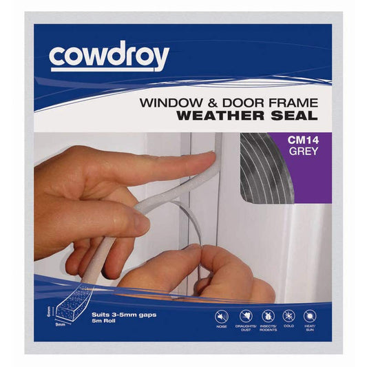 Cowdroy Wndow & Door Frame Weather Seal 6-9mm- Grey