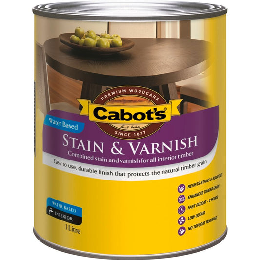 Cabot's Stain & Varnish Water Based- Jarrah 1L