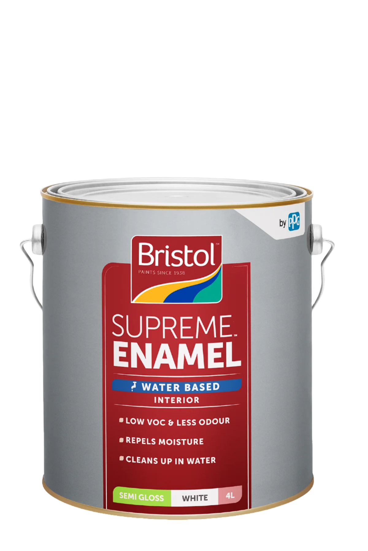 Bristol Supreme Water Based Enamel Semi Gloss- White
