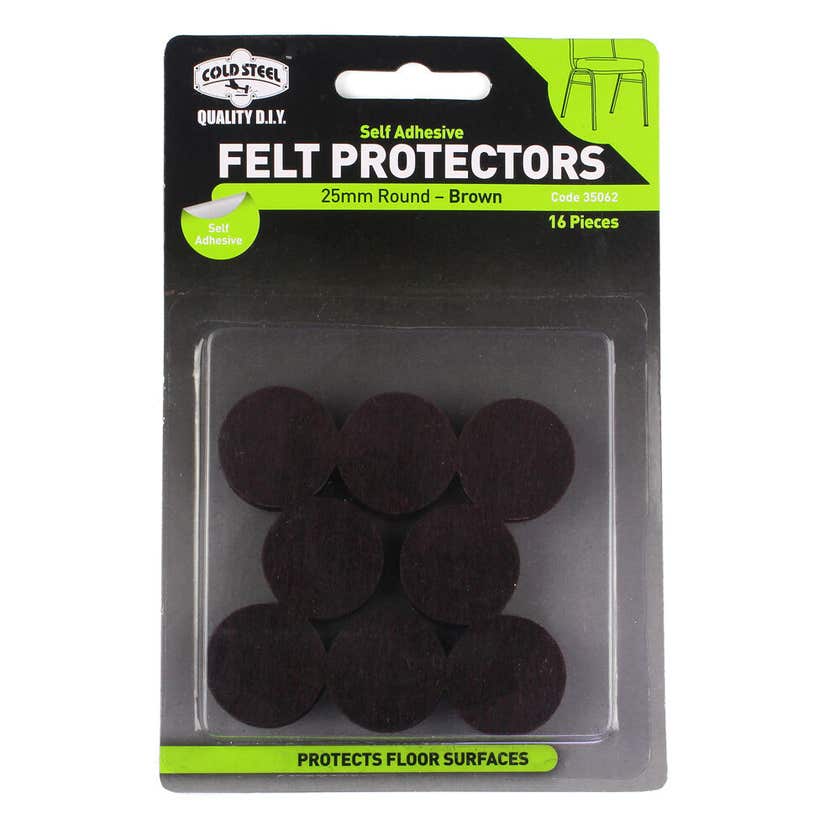 Cold Steel Felt Protectors Round 25mm- Brown 16PK