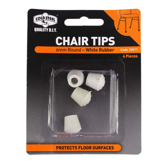 Cold Steel Chair Tips 6mm- White 4PK