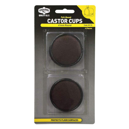 Cold Steel Castor Cups Round 41mm- Brown 4PK