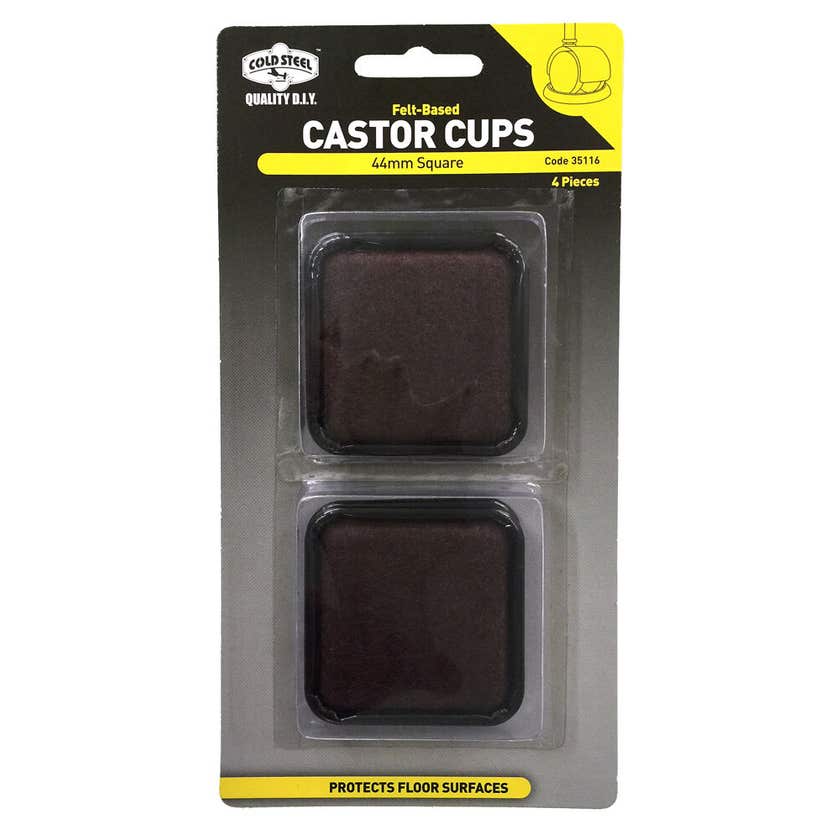 Cold Steel Caster Cups Square 44mm- Brown 4PK