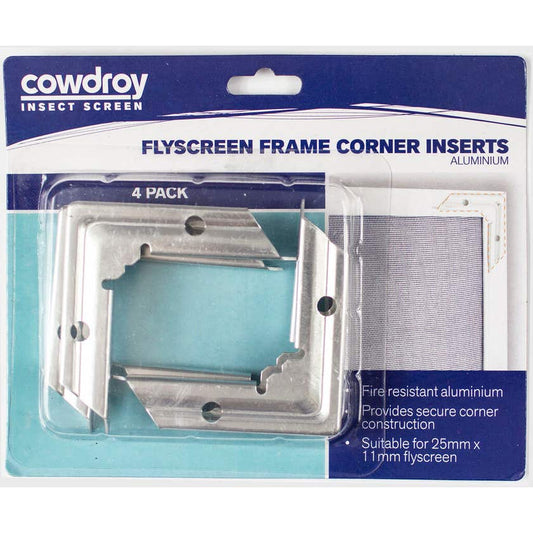 Cowdroy Aluminium Flyscreen Frame Corner 4PK