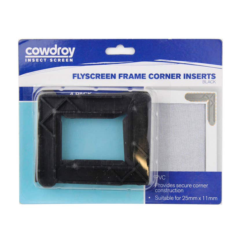 Cowdroy Frame Corner Inserts 25mm 4PK- Black