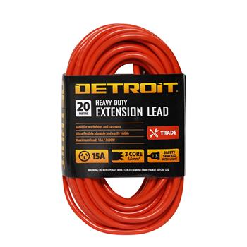 Extension Lead 15A 20M Orange Detroit
