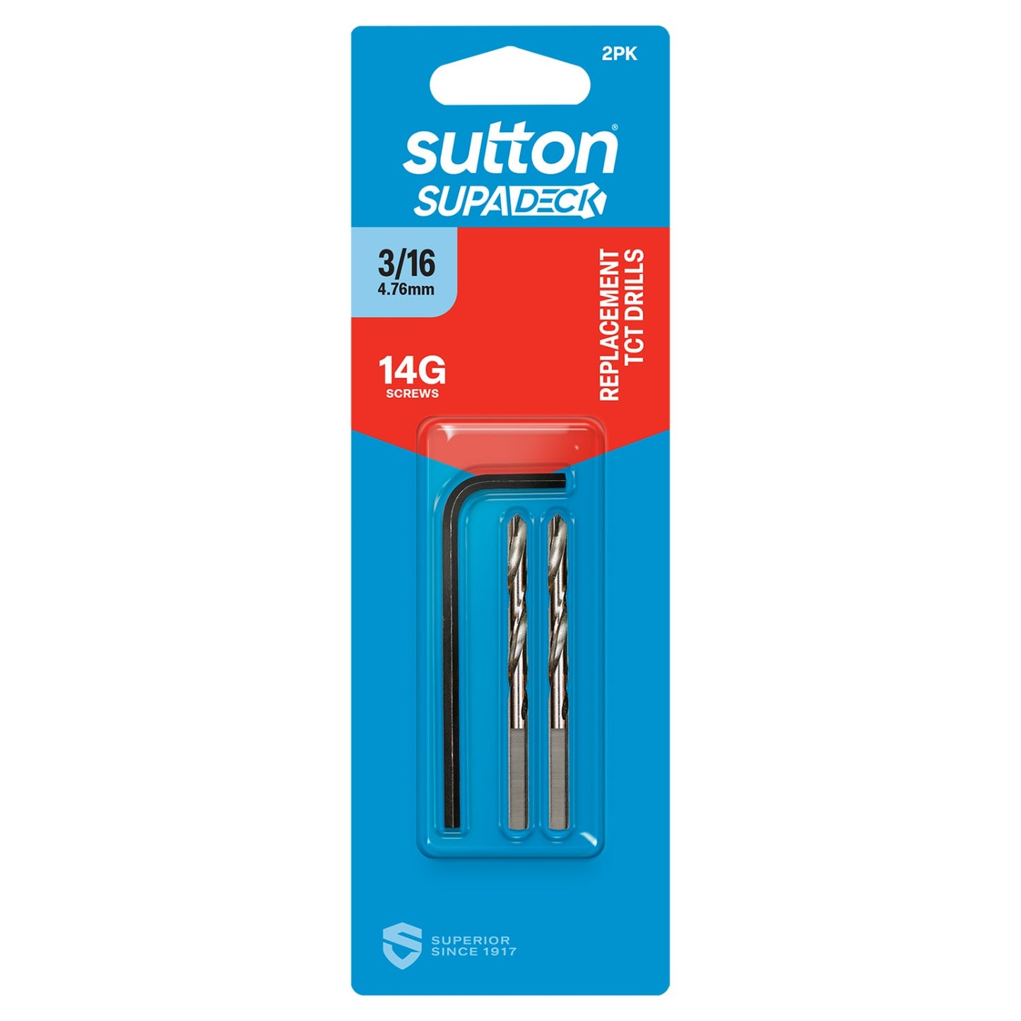 DRILL C119 TCT COUNTERSINK REPL SUPADECK 5/32IN (12G) 2PK