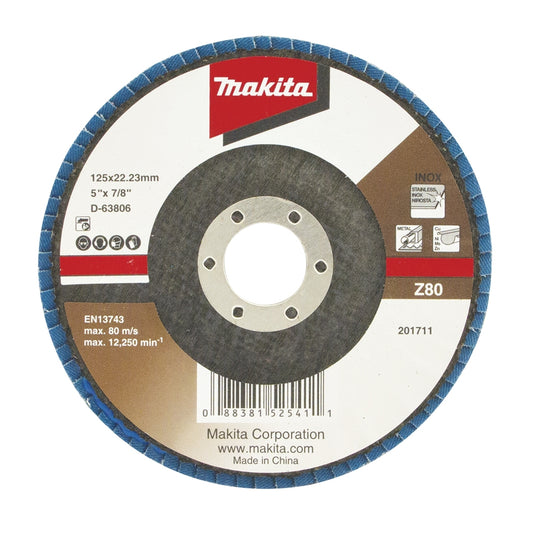 Makita Flap Disc 125mm 80Grit Zirconia