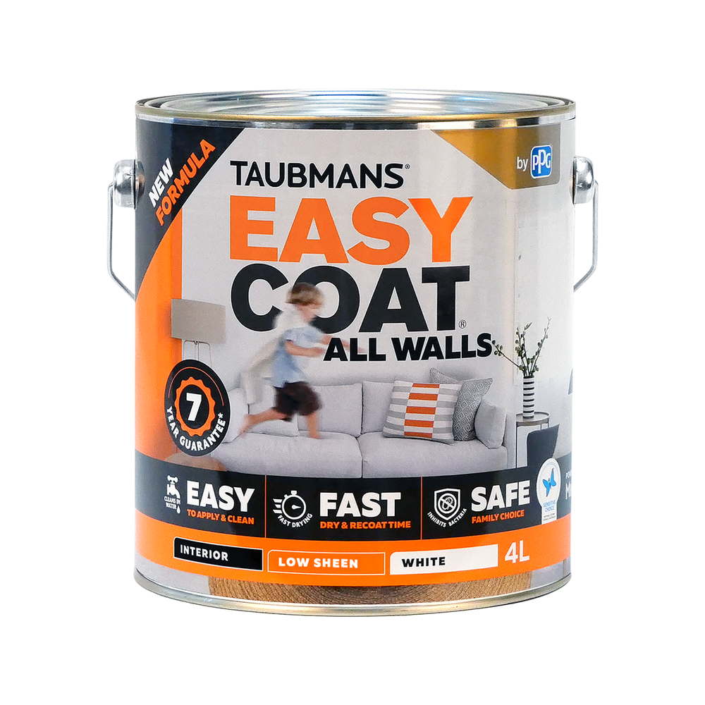 Taubmans Easy Coat Interior Paint 4L- White Low Sheen