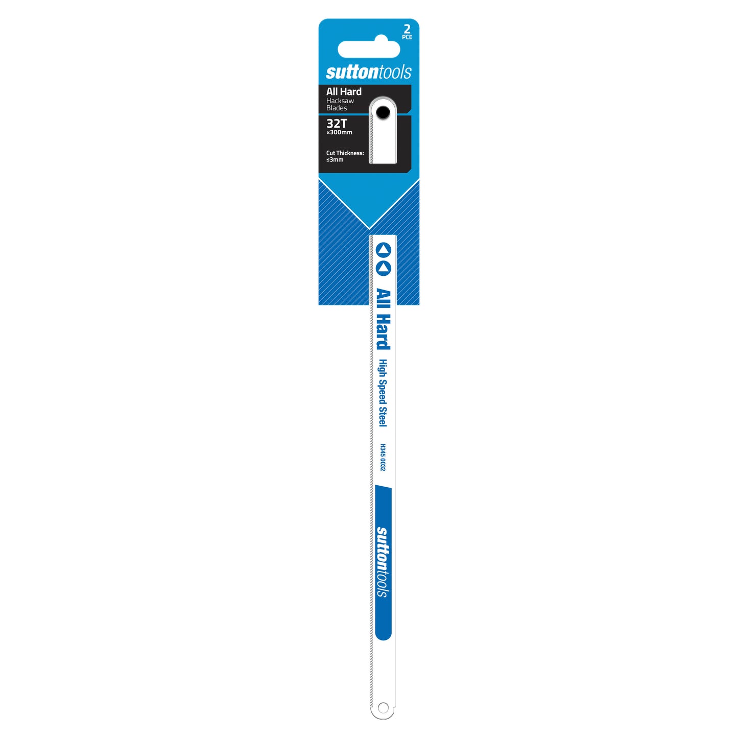 Sutton Hacksaw Blade All Hard 12.7x0.62x300mm 32T 2PK