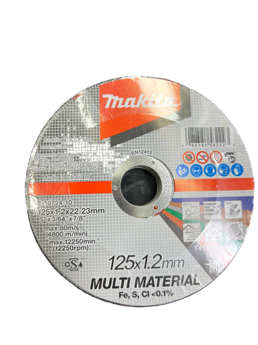 Makita Multi Material Cutting Disc 125 x 1.2 x 22mm 10pk