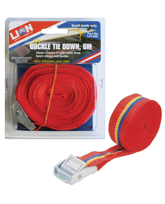 Lion Cam Buckle Tie Down 25mm x 6M