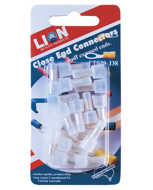 Lion Terminal Close End Connectors 16pk