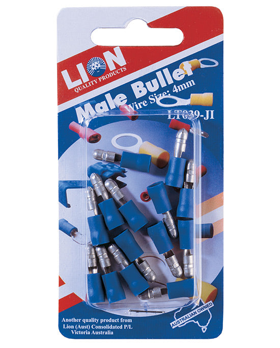 Lion Terminal Male Bullet Blue 4mm Wire