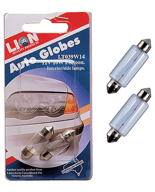 Lion Festoon Auto Globe 2pk 10W 12V