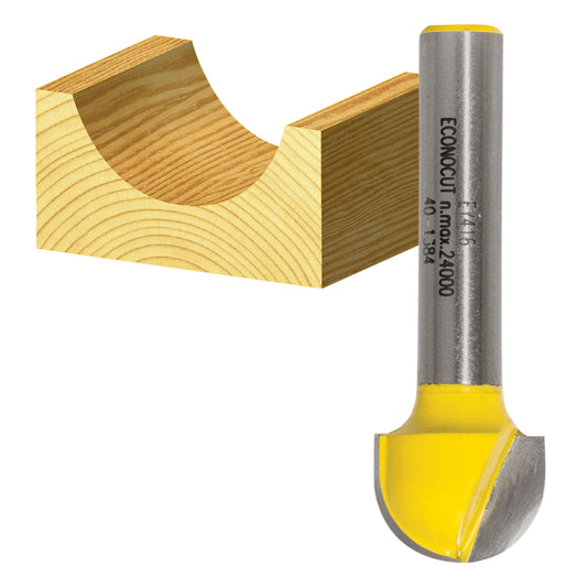 Carbitool Router Bit 12.7mm 1/4 Shk Core Box Bit