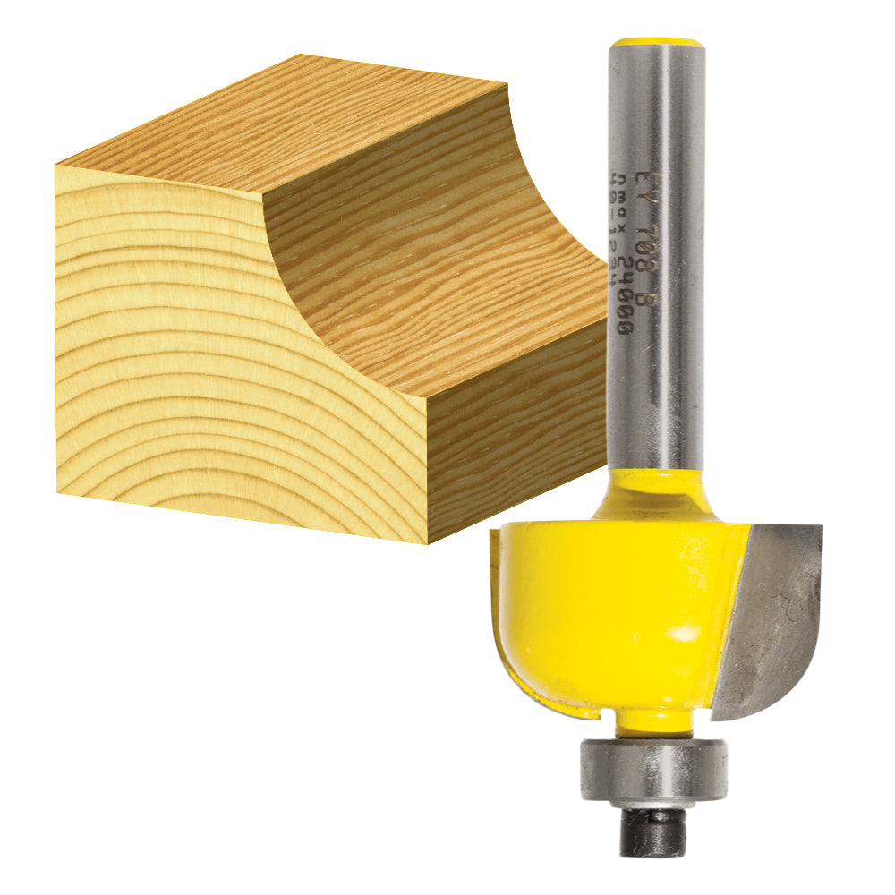 Carbitool Router Bit M9.5 RAD x 1/4 Shk Cove Bit W/Bear