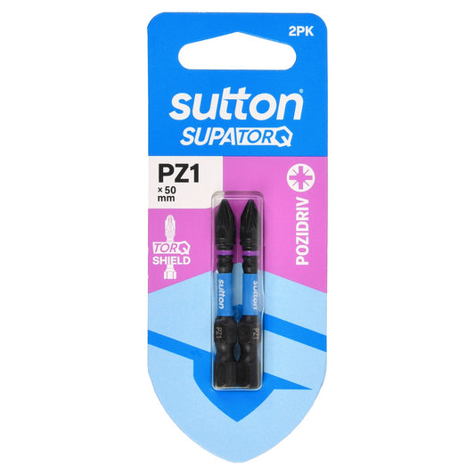 Sutton SupaTorq Pozidriv Bit PZ1 x 50mm 2PK