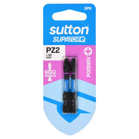 Sutton SupaTorq Pozidriv Bit PZ2 x 50mm 2PK