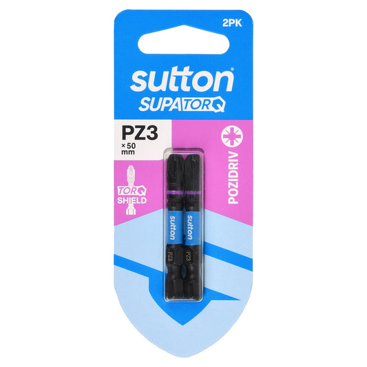 Sutton SupaTorq Pozidriv Bit PZ3 x 50mm 2PK