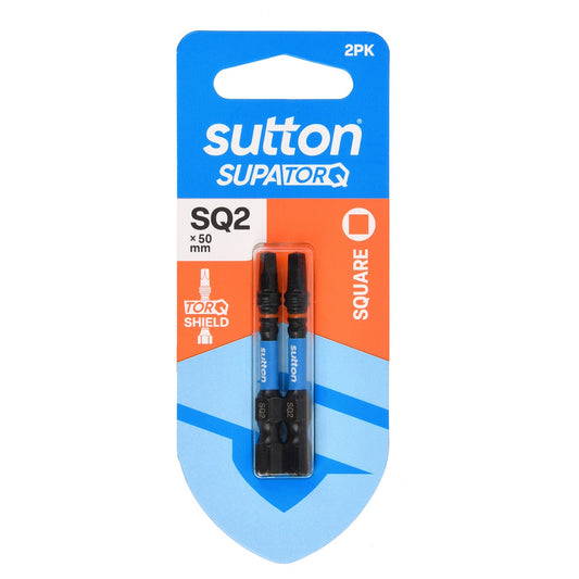 Sutton SupaTorq Square Recess Driver Bit SQ2 x 50mm 2PK