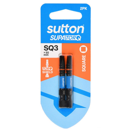 Sutton SupaTorq Square Recess Driver Bit SQ3 x 50mm 2PK