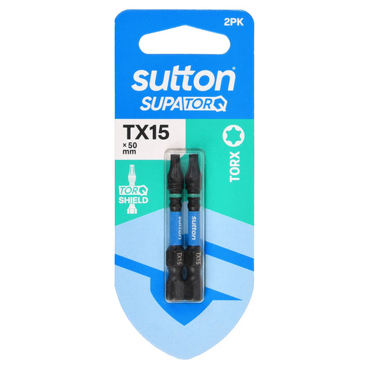 Sutton SupaTorq Torx Driver Bit TX15 x 50mm 2PK