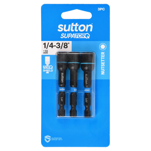 Sutton SupaTorq Nutsetter Bit Set 1/4"-3/8" x 65mm 3PK