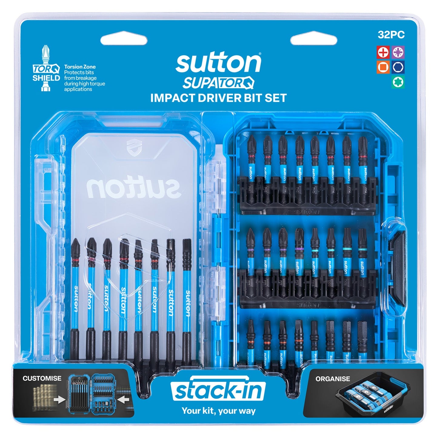 SCRDRV BIT S250 SUPATORQ POWER BITS STACK-IN SET 32PC