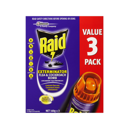 Raid Flea & Cockroach Bomb 3PK