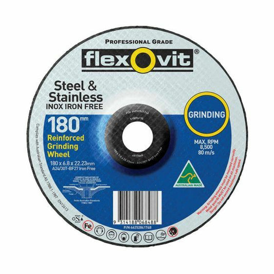 FlexOvit Steel Grinding Disc 180x6x22.23mm