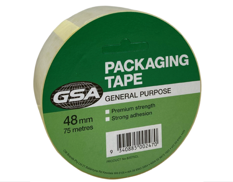 GSA Packing Tap 48mm x 75m- Clear