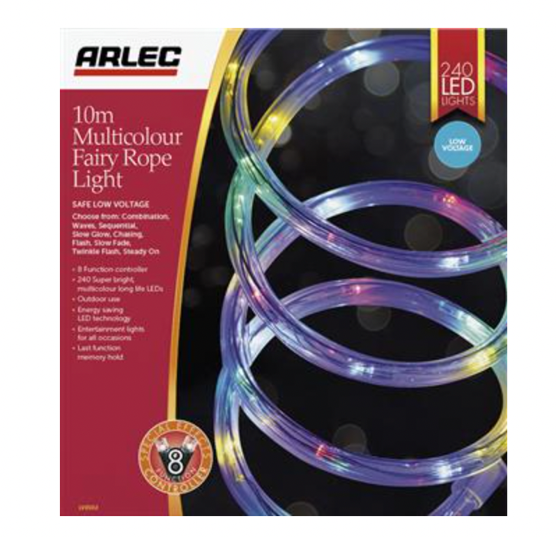 Arlec LED Low Volt Multi-Colour Rope Light- 10m