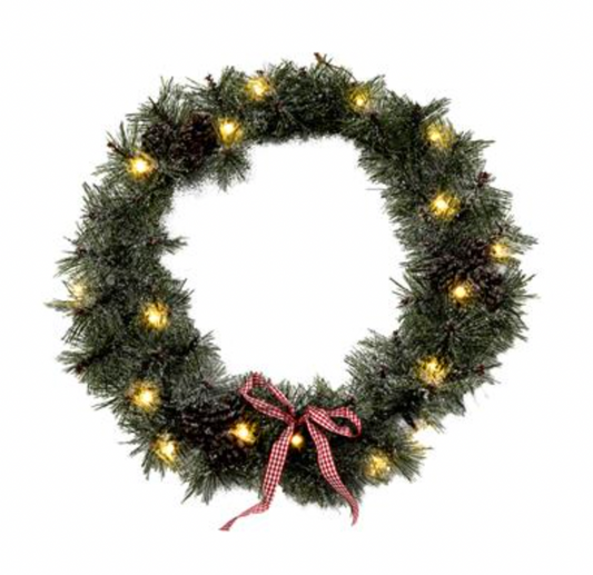 Wreath with Bow Battery Operated Arlec