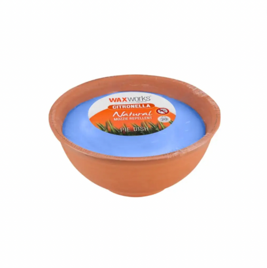 Waxworks Citronella Terracotta Pie Dish Candle