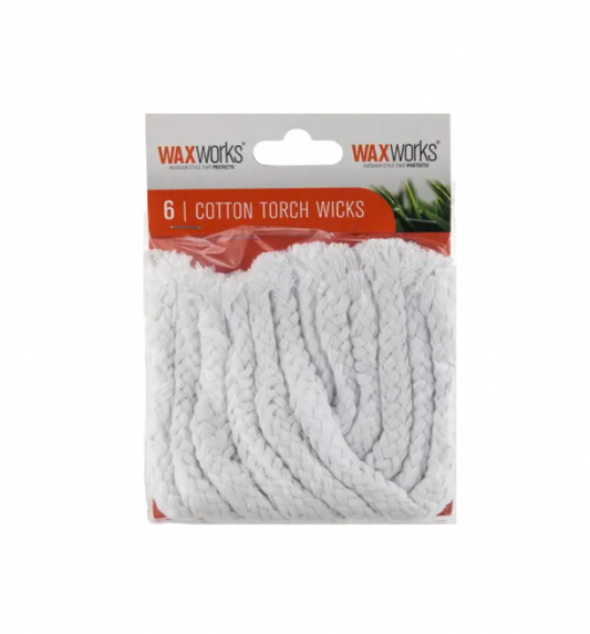 Waxworks Cotton Torch Wicks 6pk