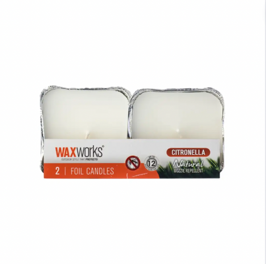 Waxworks Citronella Foil Candles 2pk