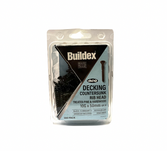 Buildex Decking CS Rib Head 10-8 x 50MM Pk100