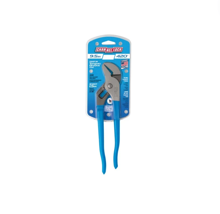 PLIER STRAIGHT JAW TONGUE & GROOVE 241MM (9.5") CHANNELLOCK