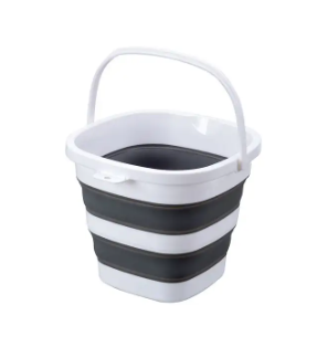 Queen Collapsible Grey&White Bucket 10L