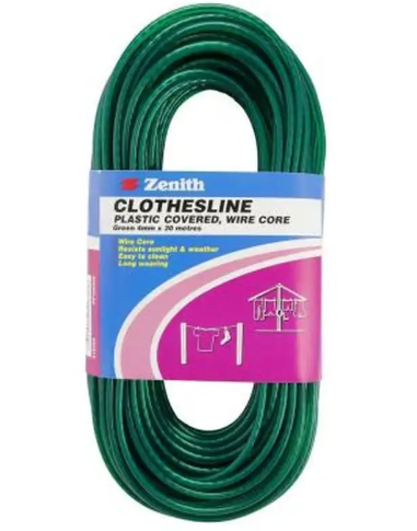 Zenith Clothesline Wire Core 4mm x 30m- Green